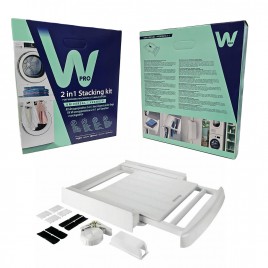 Kit sovrapposizione lavatrice e asciugatrice con ripiano e stendibiancheria Wpro - SKP101