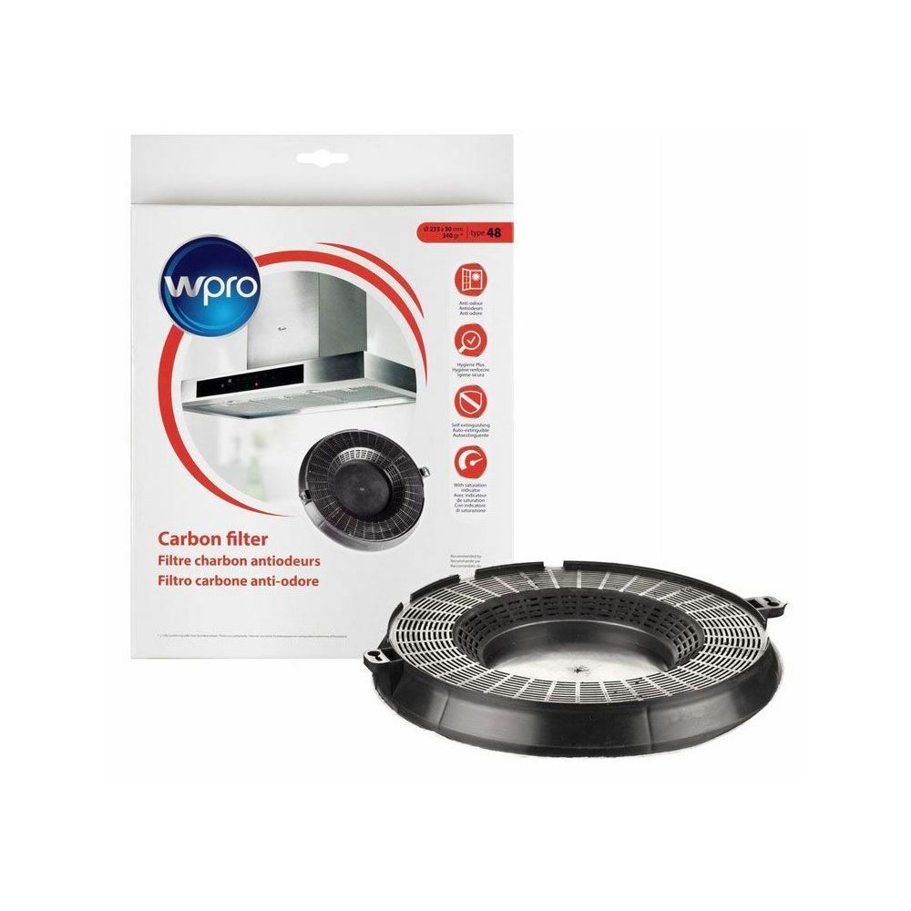 Filtro anti-odore al carbone attivo • Tipo 48 (Ø 233 x 30 mm - 340 g) - AMC037/1 Filtro anti-odore al carbone attivo • Tipo 48 (Ø 233 x 30 mm - 340 g) - AMC037/1